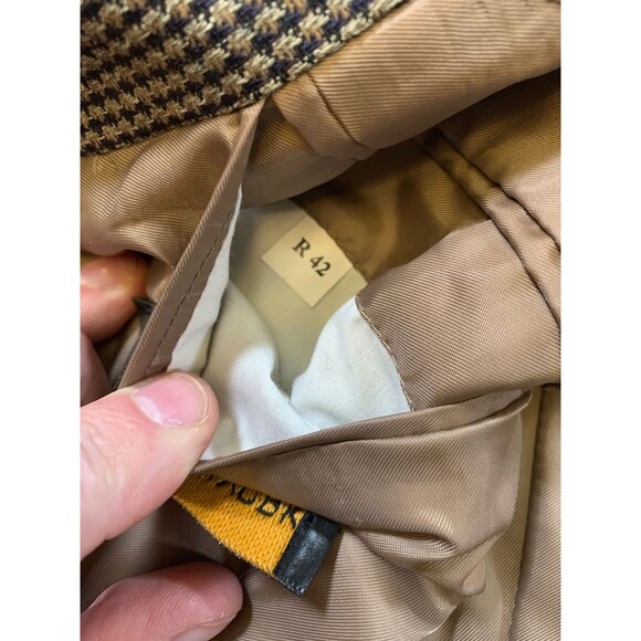 Jones New York Silk Wool Tweed Blazer Mens 42R Houndstooth Jacket Sportcoat - Picture 10 of 10